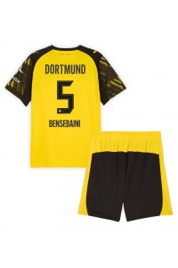 Borussia Dortmund Ramy Bensebaini #5 Babyklær Hjemme Fotballdrakt til barn 2025-26 Korte ermer (+ Korte bukser)